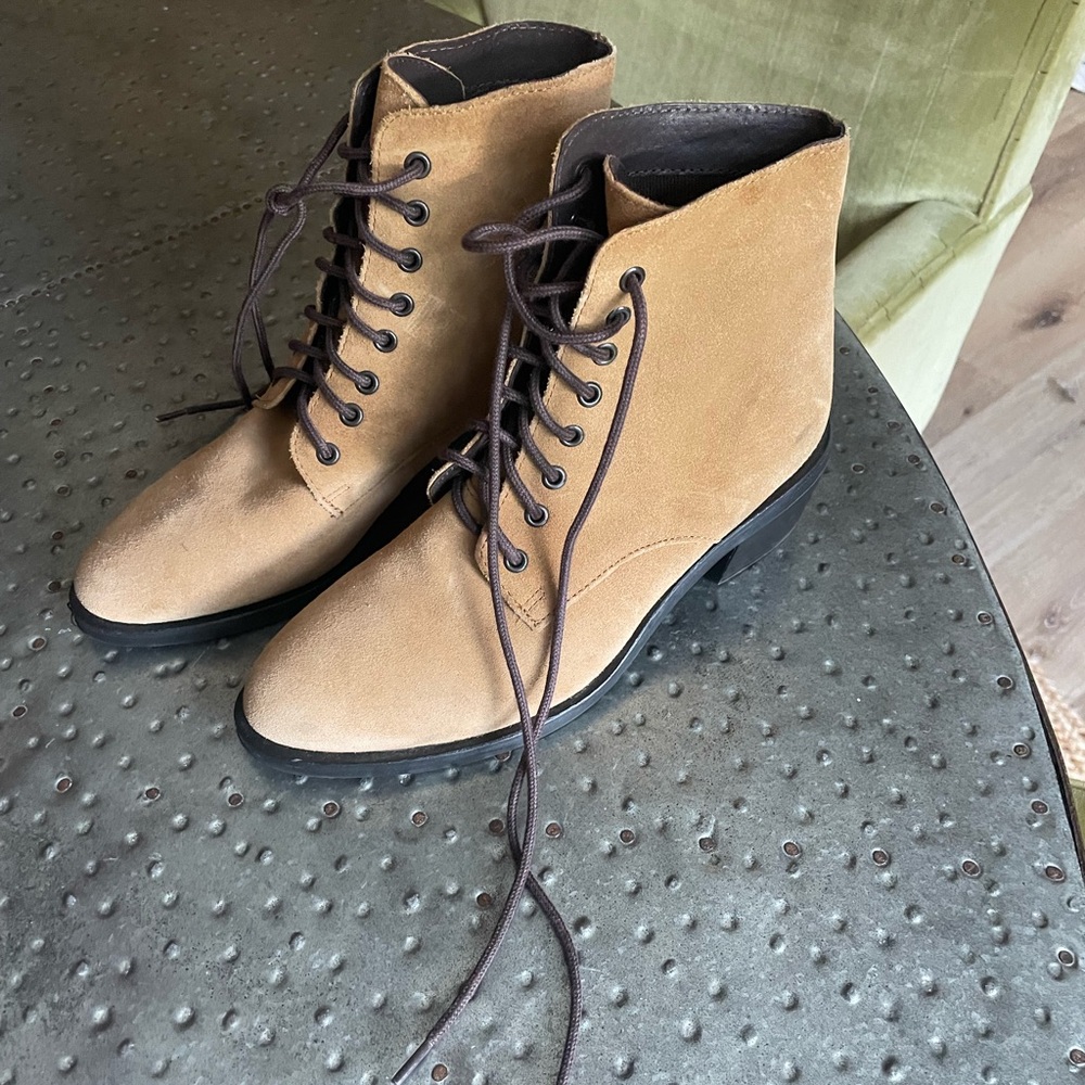 Tan Lace-Up Women’s Boots